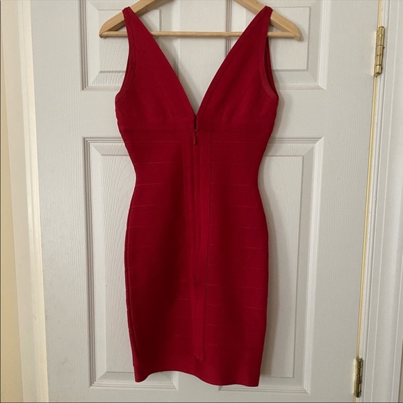 100% Authentic Herve Leger Bodycon Dress - RED - Trade Value $1000 - Picture 4 of 8